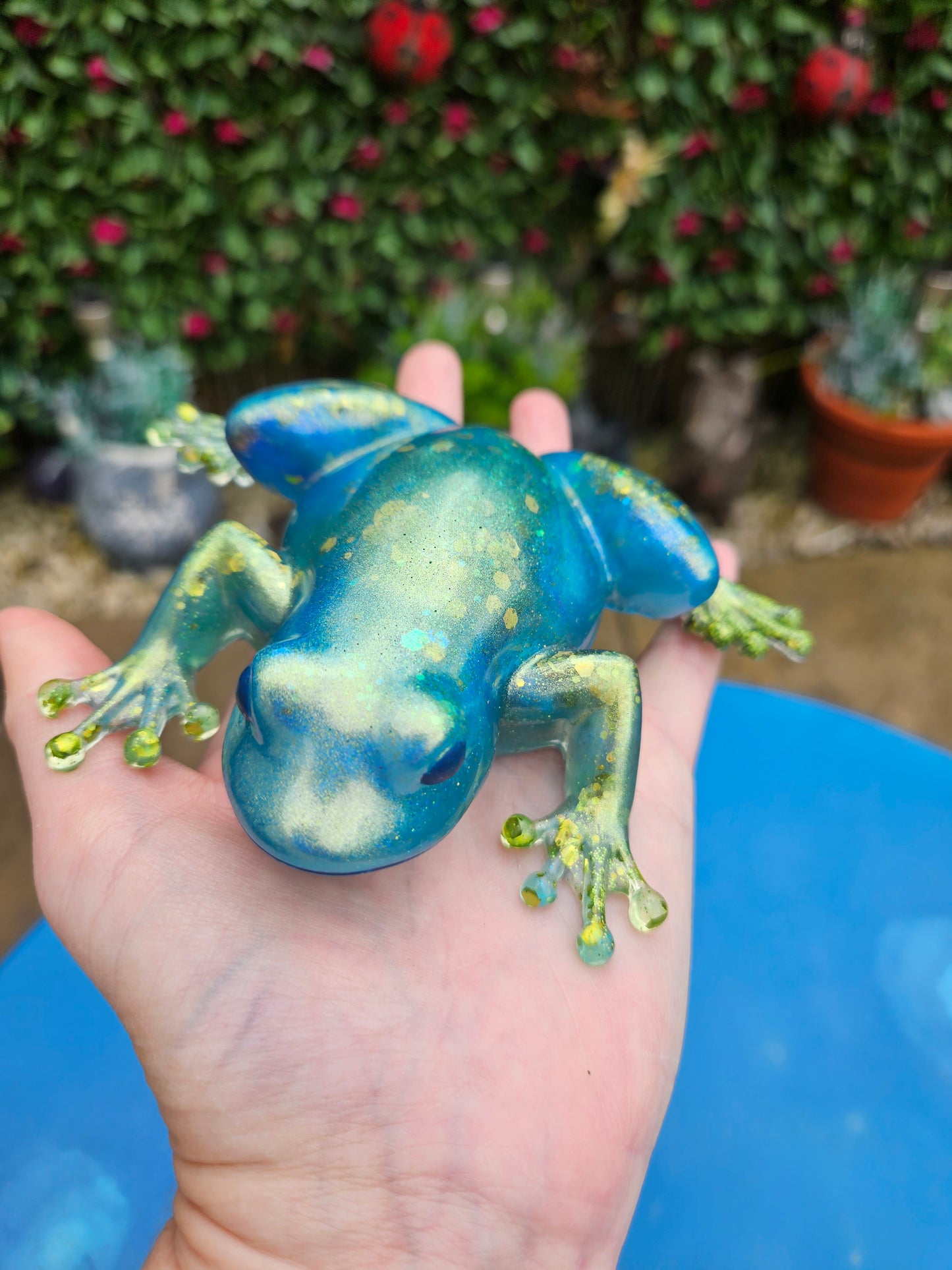 Frog Figurine/Home Decor Accessories/ Whimsical Resin art