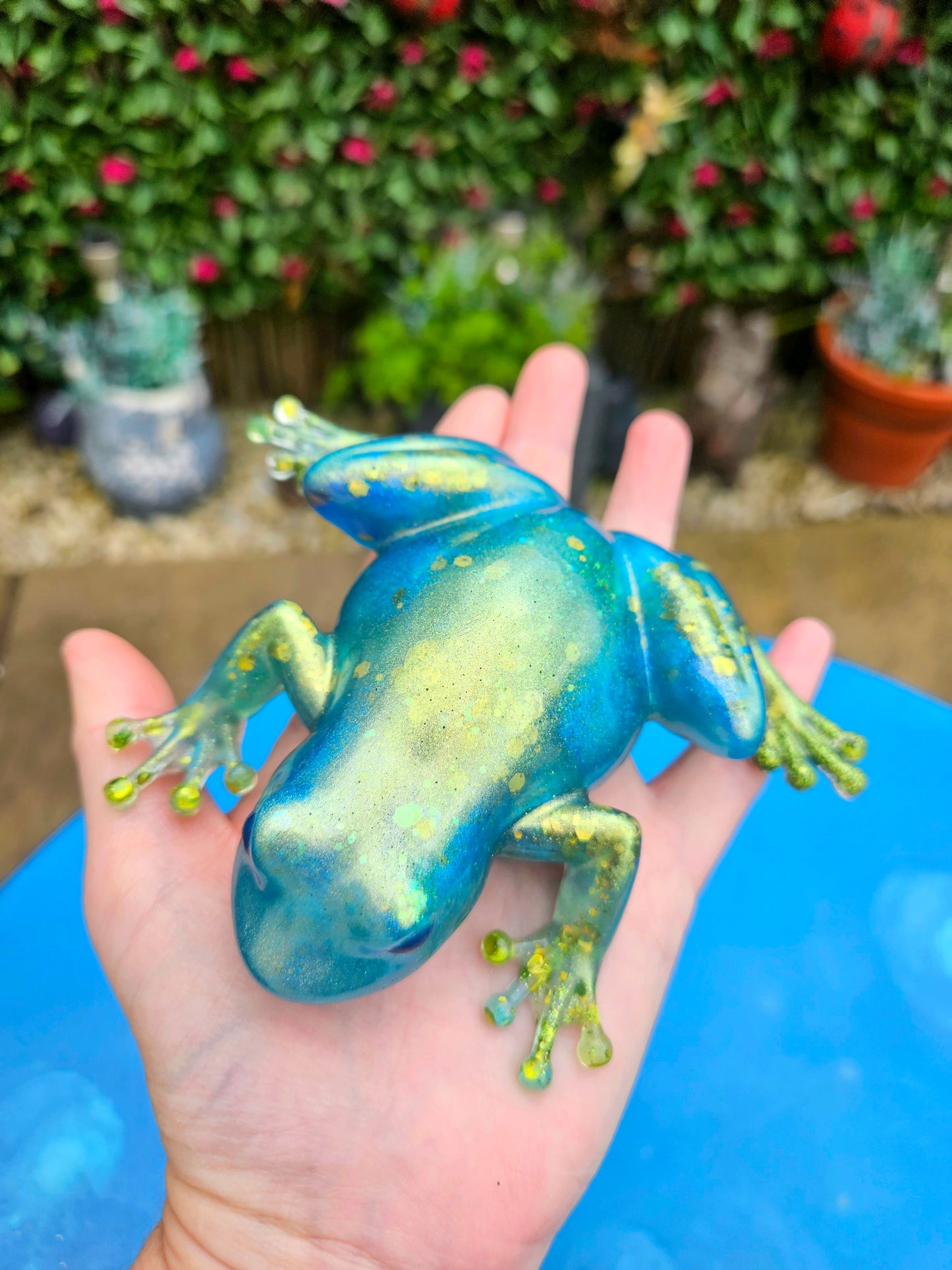 Frog Figurine/Home Decor Accessories/ Whimsical Resin art