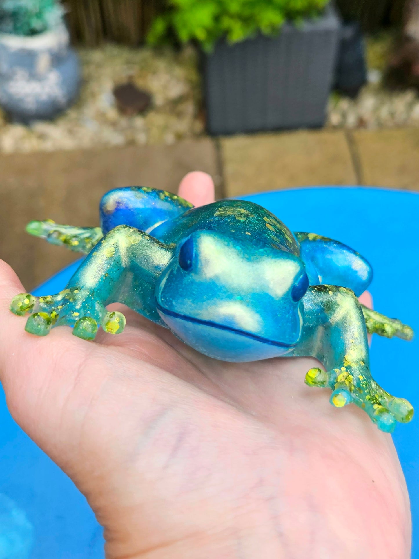 Frog Figurine/Home Decor Accessories/ Whimsical Resin art