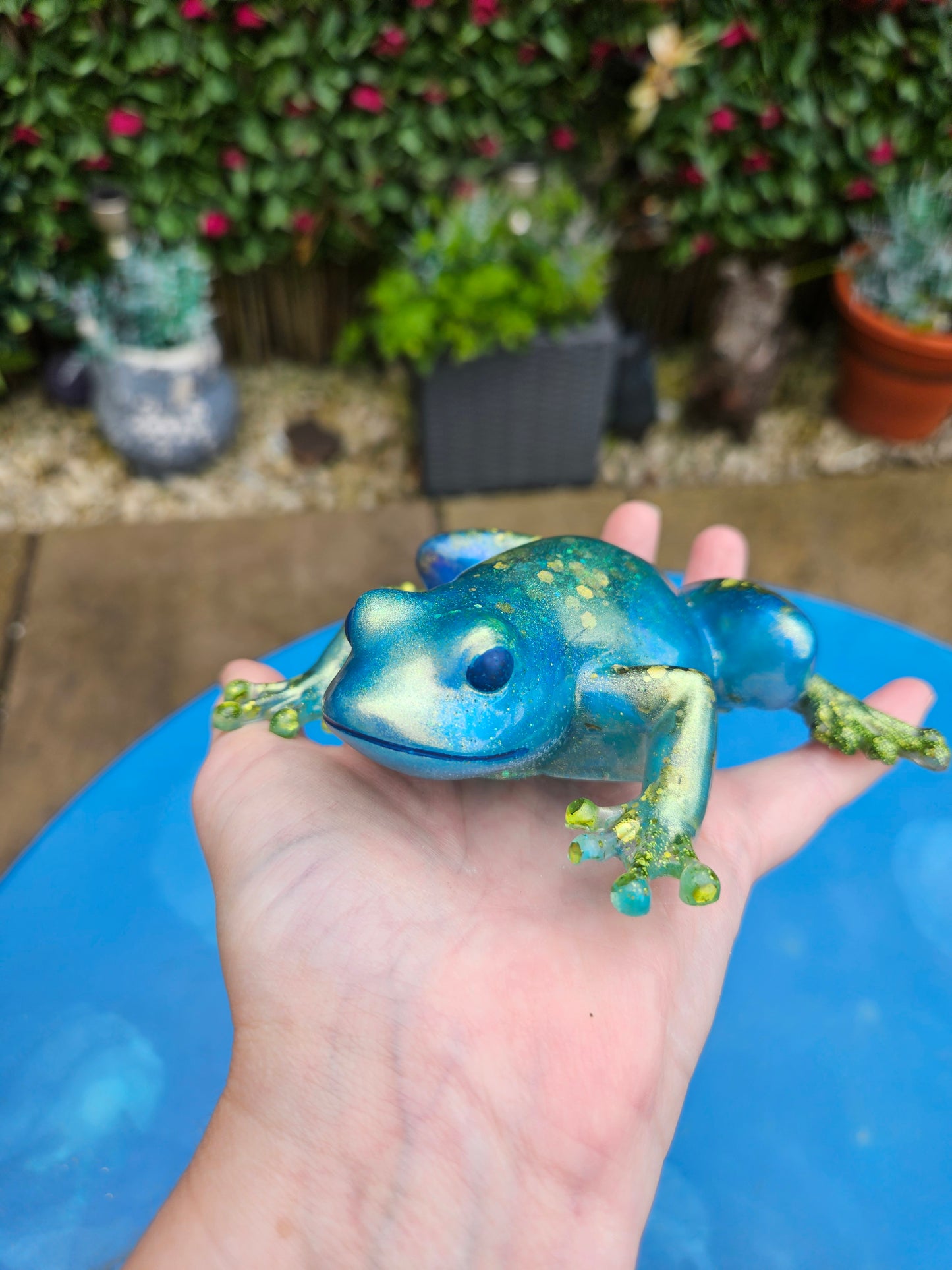 Frog Figurine/Home Decor Accessories/ Whimsical Resin art