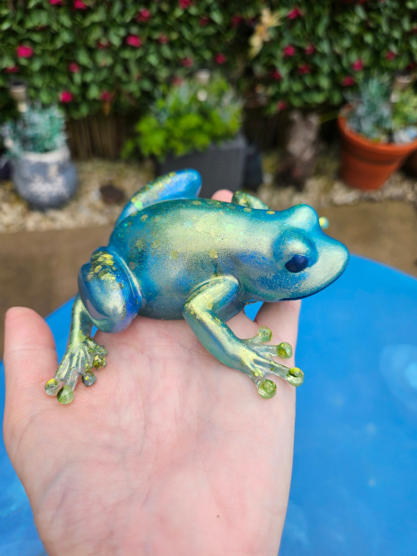 Frog Figurine/Home Decor Accessories/ Whimsical Resin art