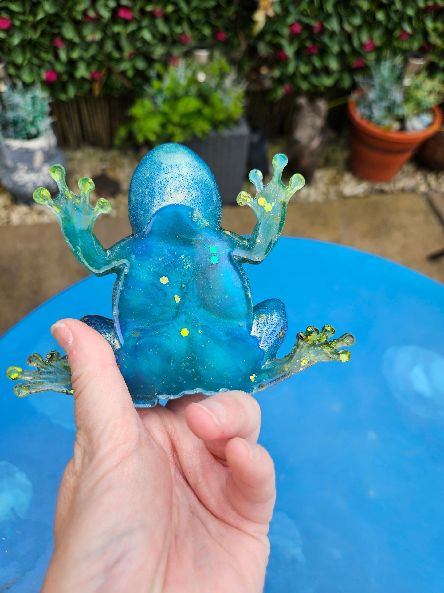 Frog Figurine/Home Decor Accessories/ Whimsical Resin art