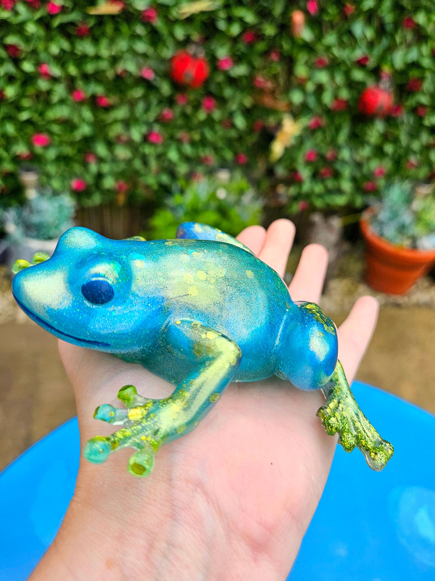 Frog Figurine/Home Decor Accessories/ Whimsical Resin art