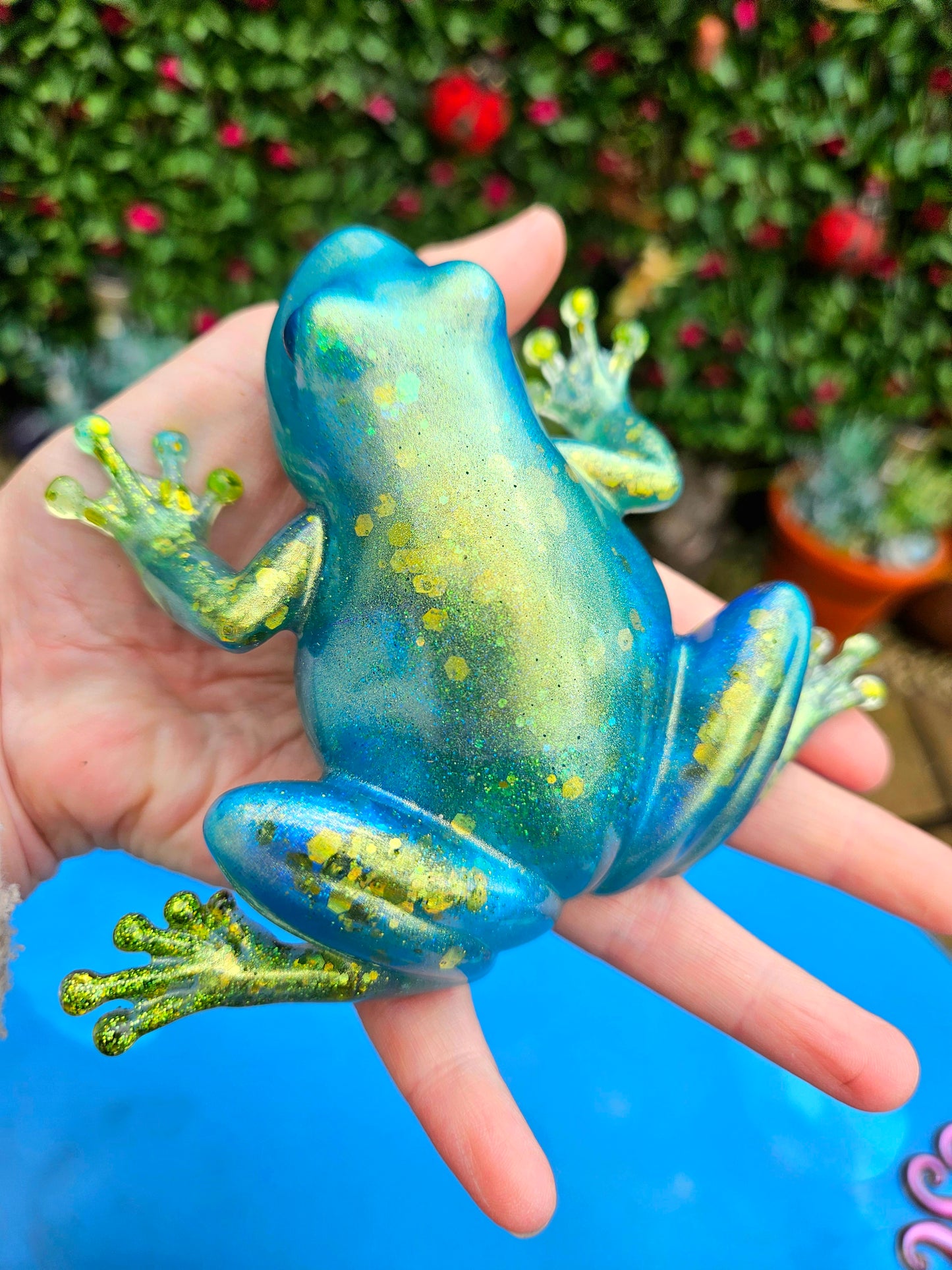 Frog Figurine/Home Decor Accessories/ Whimsical Resin art