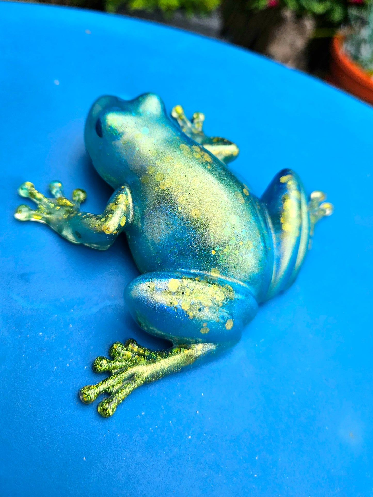 Frog Figurine/Home Decor Accessories/ Whimsical Resin art