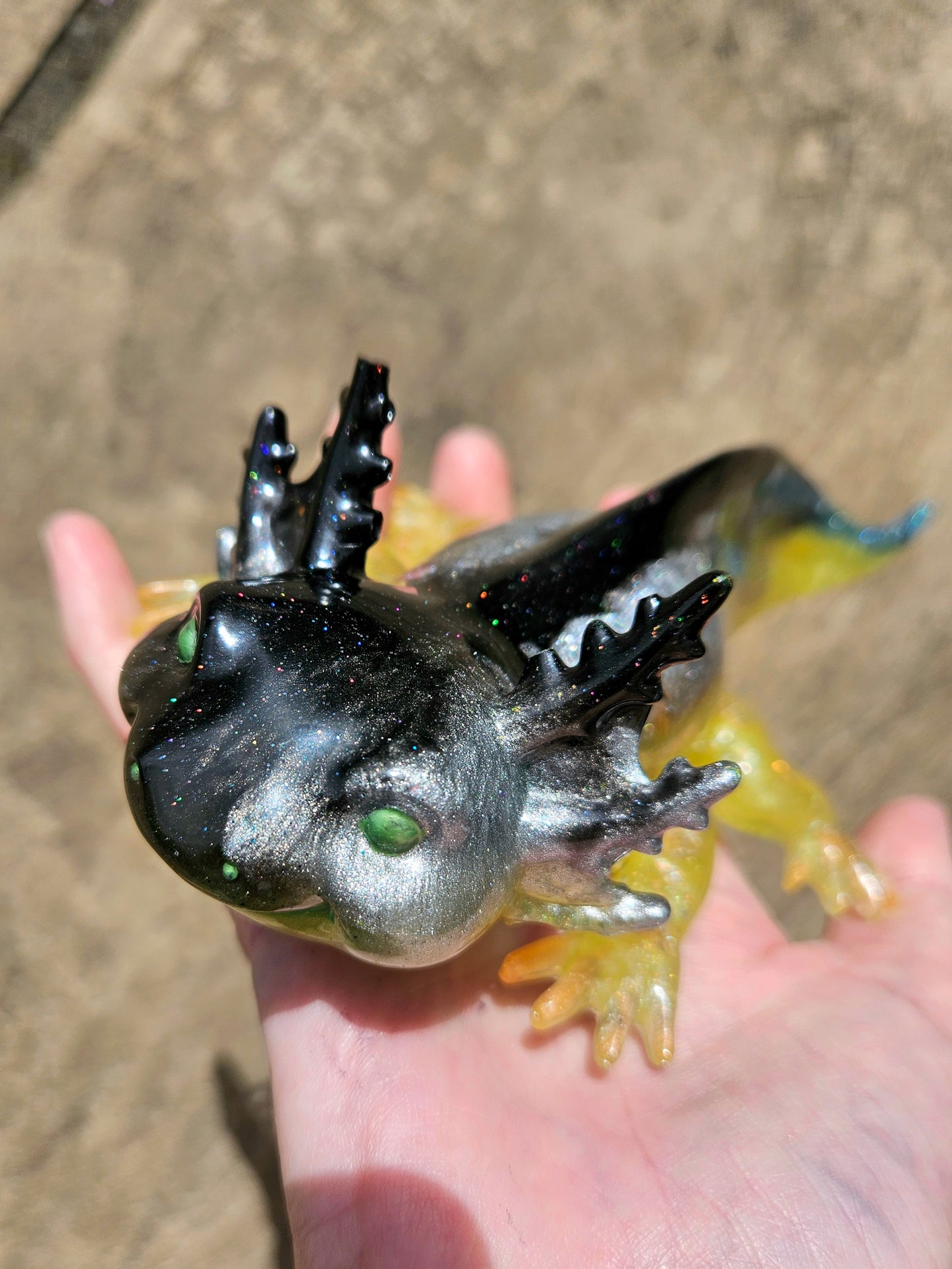 Axolotl Figurine/ Whimsical Home Decor/ Resin art