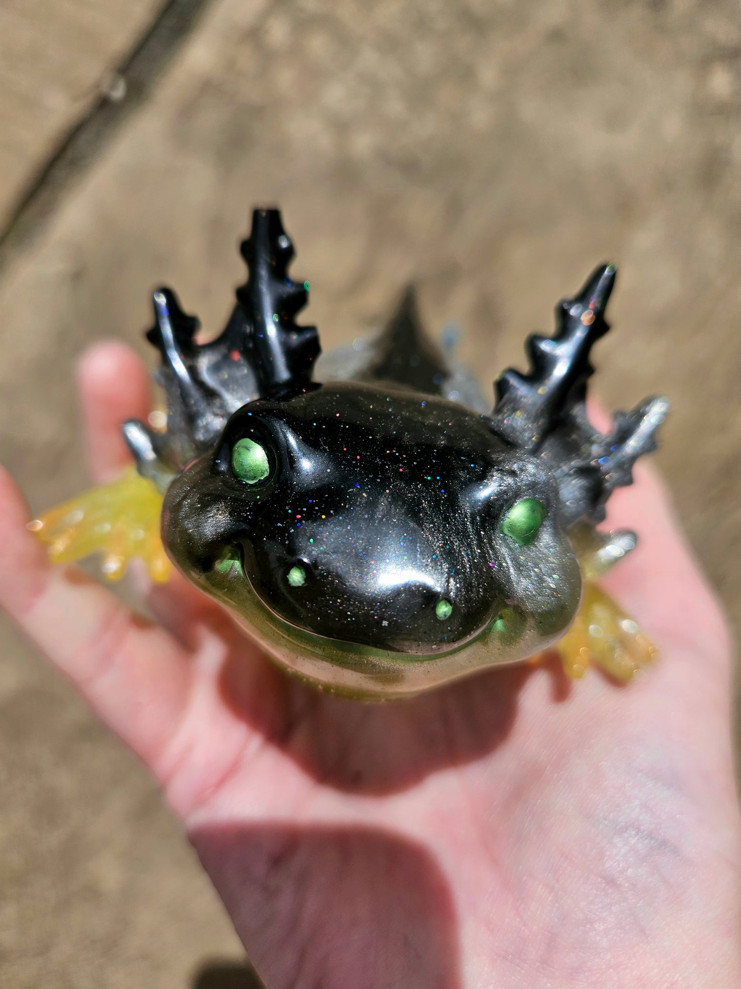 Axolotl Figurine/ Whimsical Home Decor/ Resin art