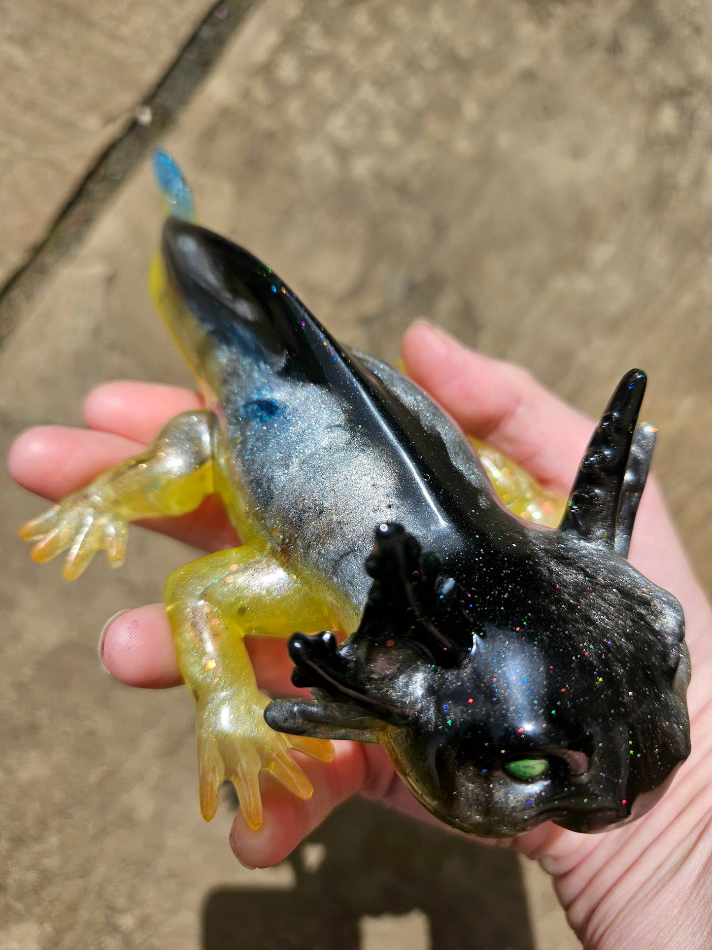 Axolotl Figurine/ Whimsical Home Decor/ Resin art