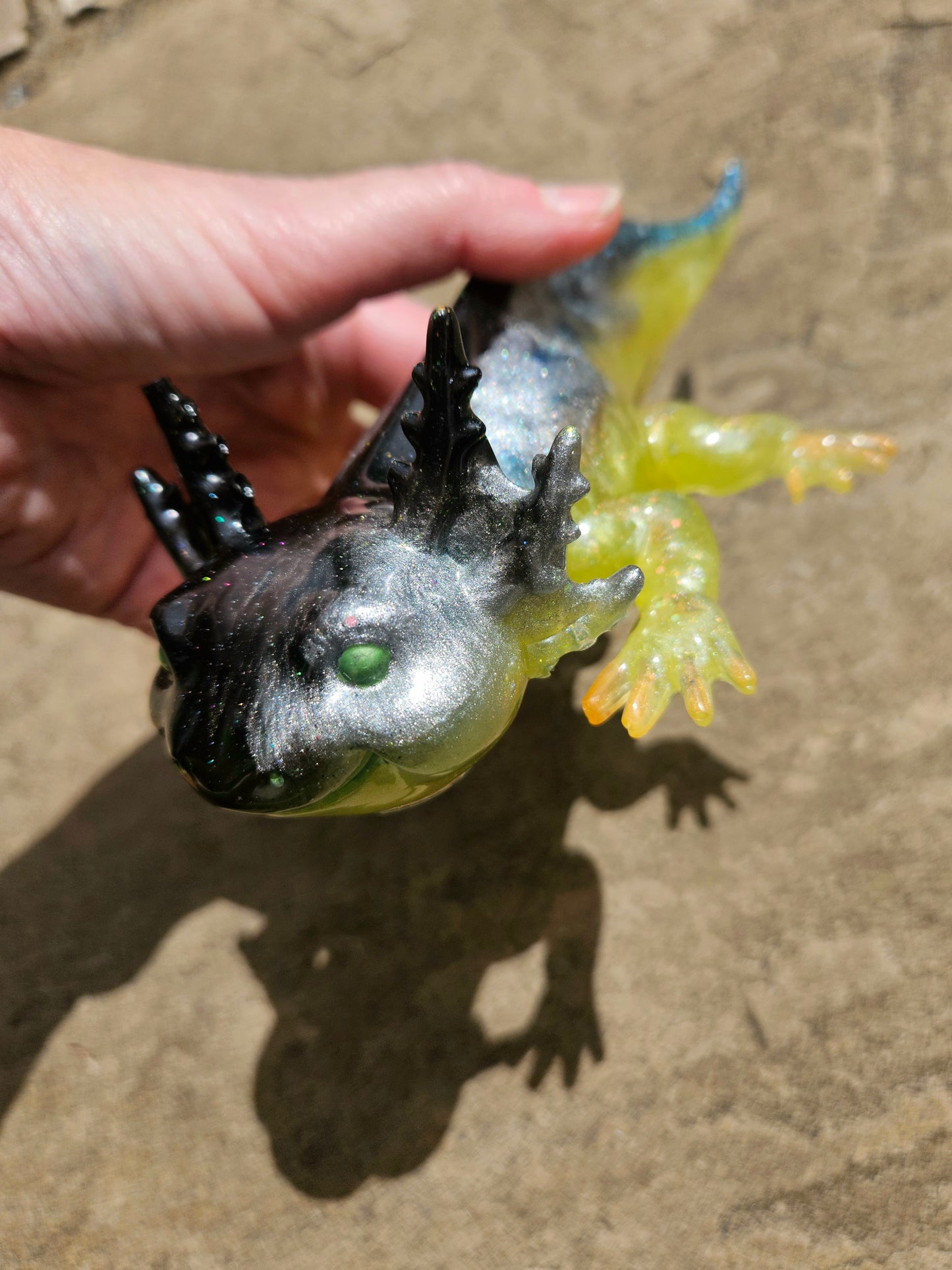 Axolotl Figurine/ Whimsical Home Decor/ Resin art