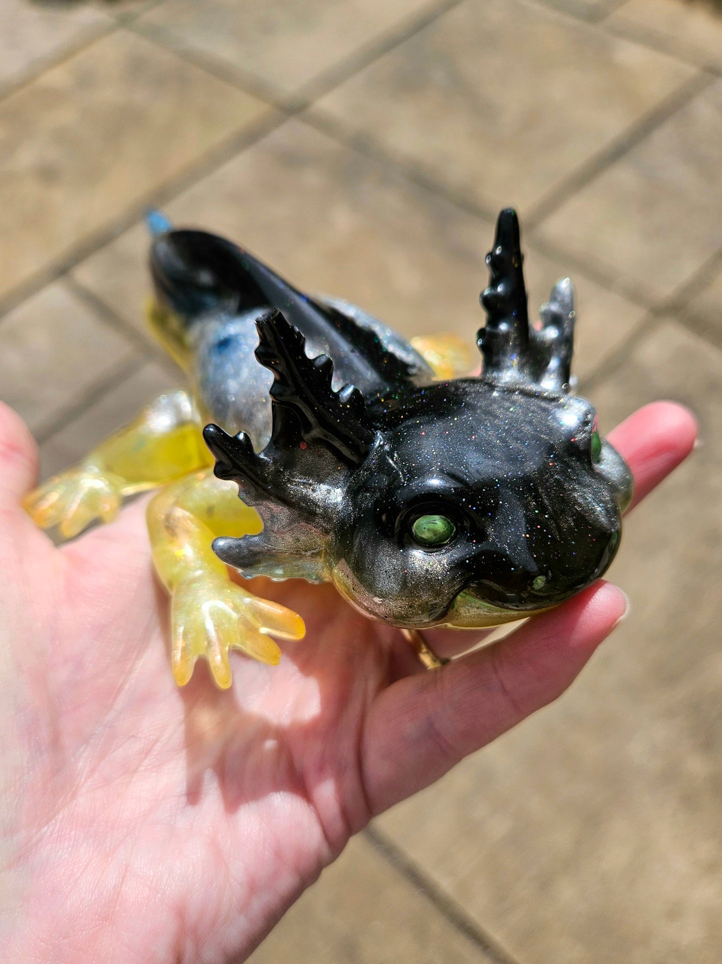 Axolotl Figurine/ Whimsical Home Decor/ Resin art