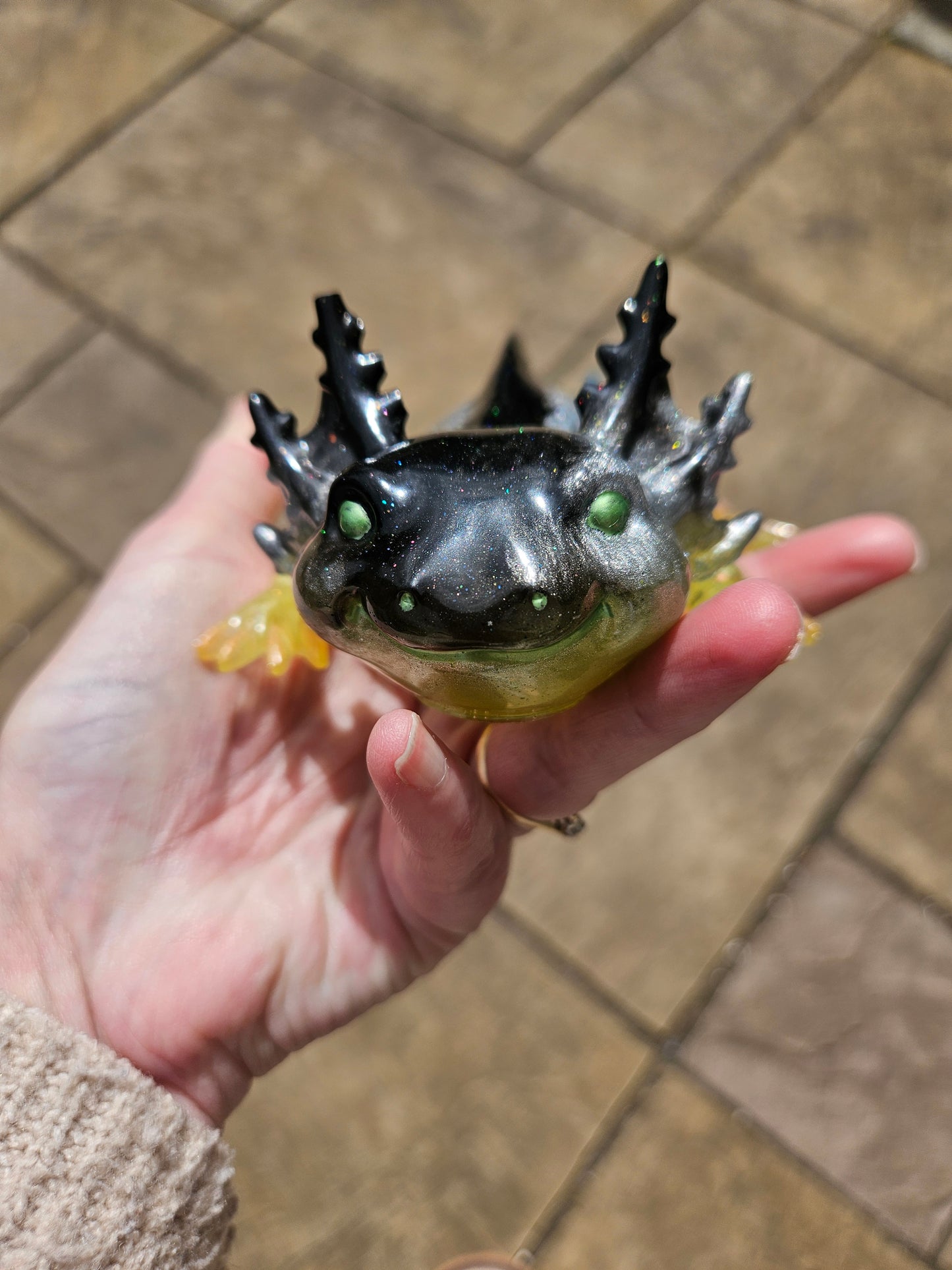 Axolotl Figurine/ Whimsical Home Decor/ Resin art