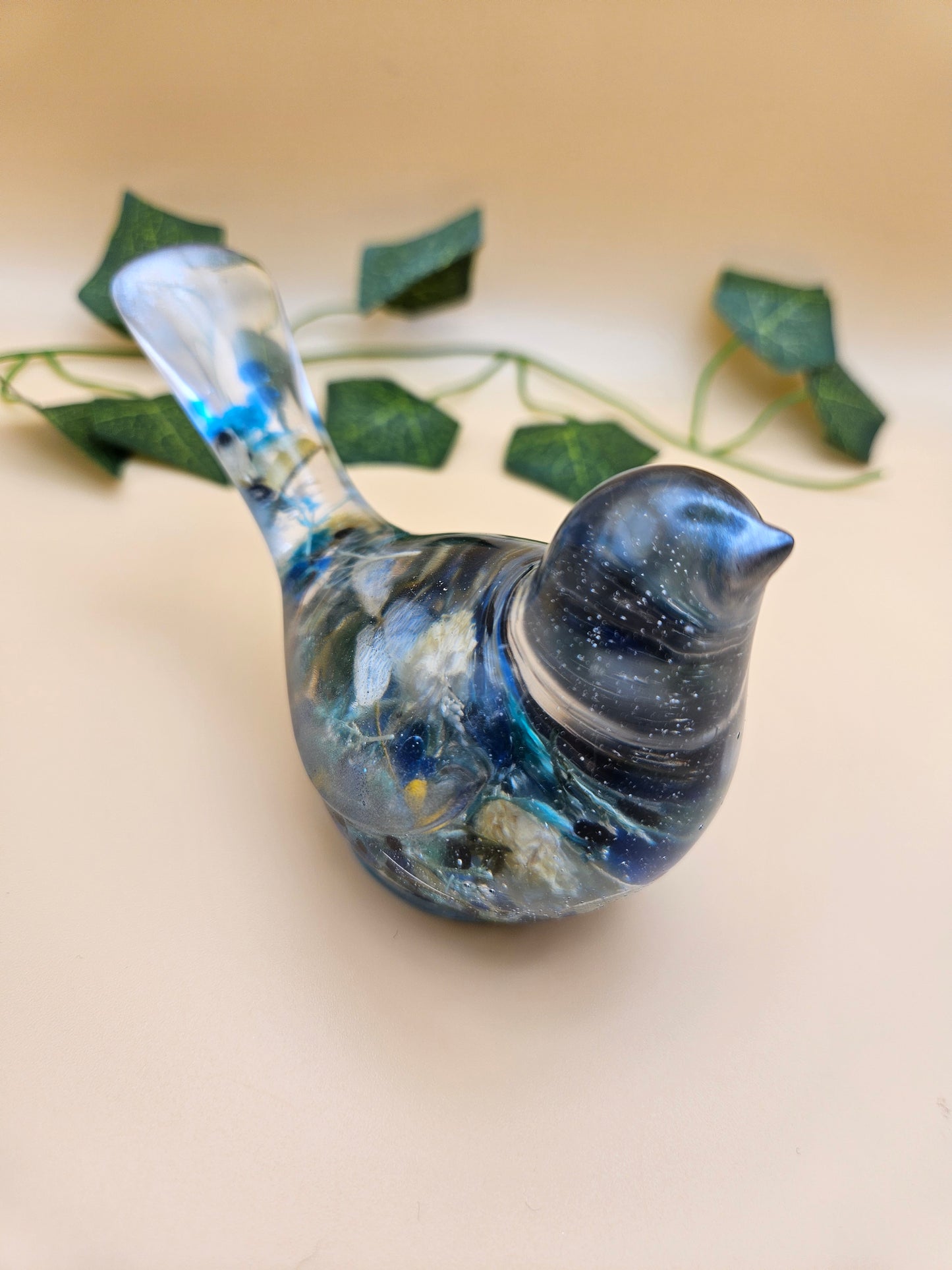 Little floral bird figurine/Whimsical home decor/ Charming tabletop bird ornament/ anniversary or birthday gift for wife, partner, sister, daughter,friend.