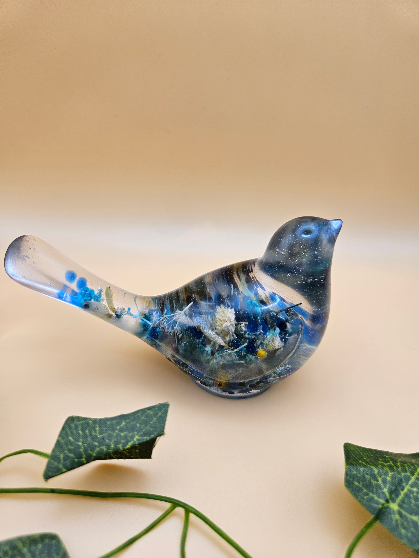 Little floral bird figurine/Whimsical home decor/ Charming tabletop bird ornament/ anniversary or birthday gift for wife, partner, sister, daughter,friend.