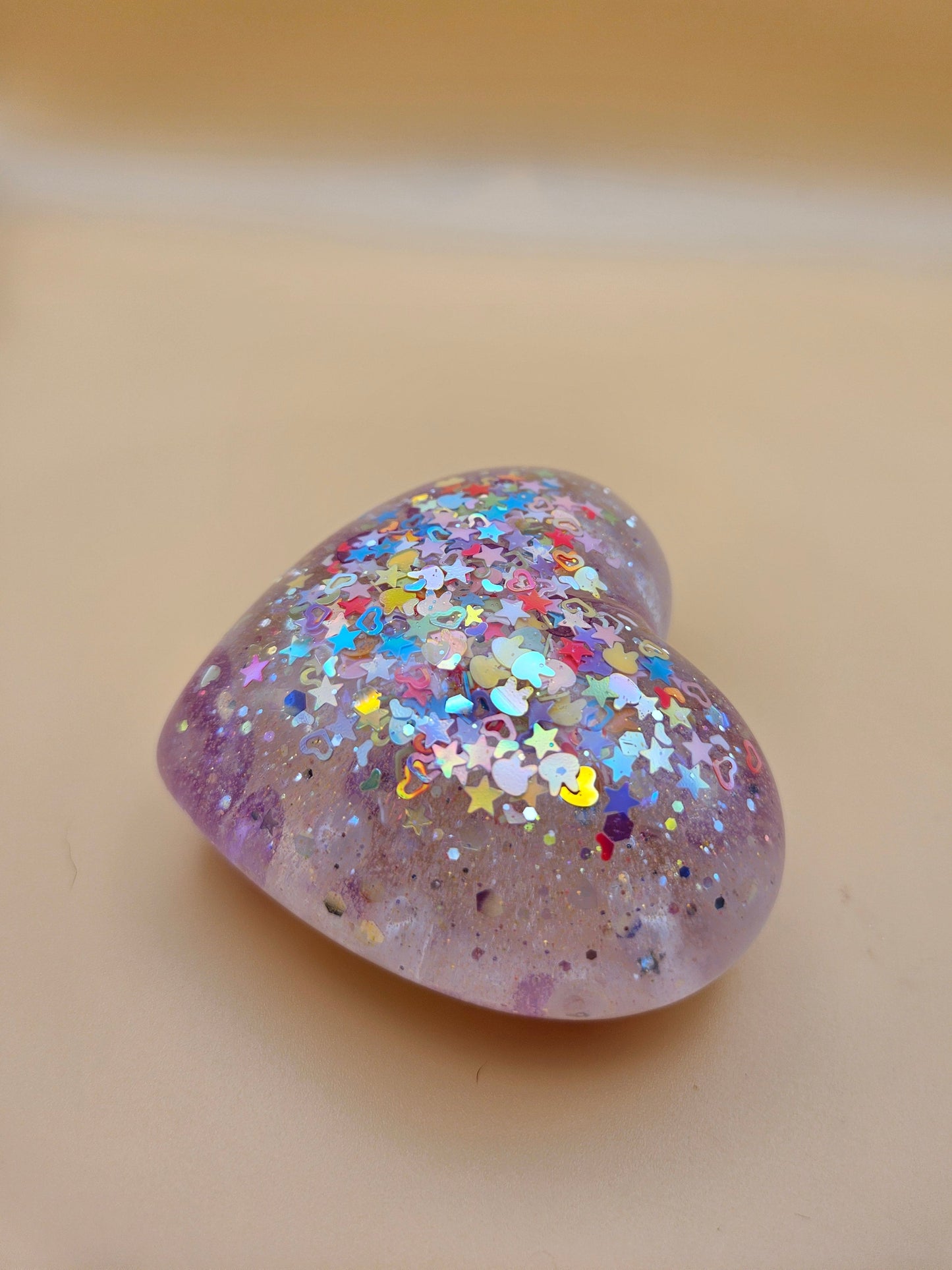 Resin heart ornament/floral, pearl gemstone paperweight/new home job/anniversary/birthday gift/romantic unique gift/mum sister gran