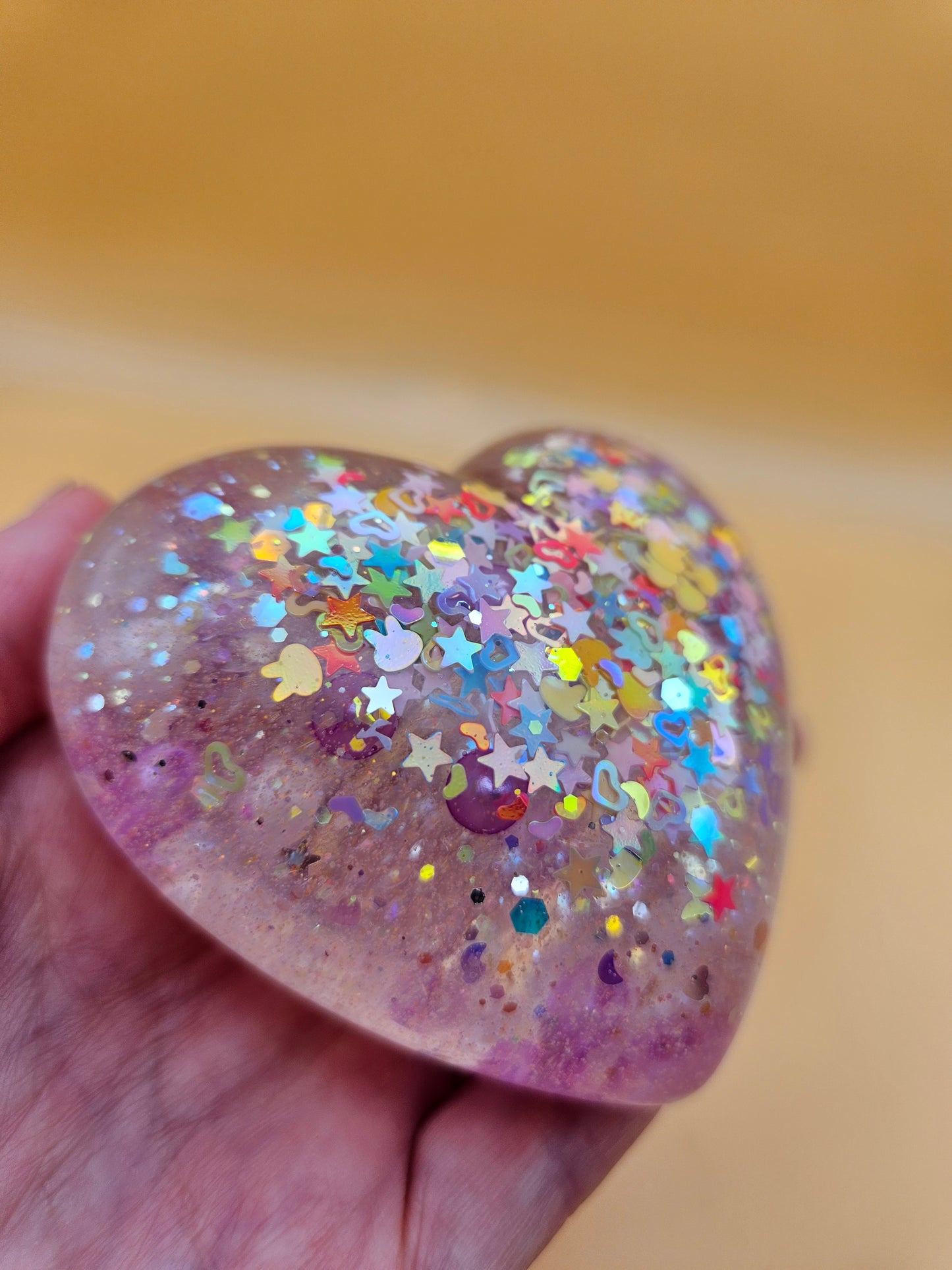 Resin heart ornament/floral, pearl gemstone paperweight/new home job/anniversary/birthday gift/romantic unique gift/mum sister gran