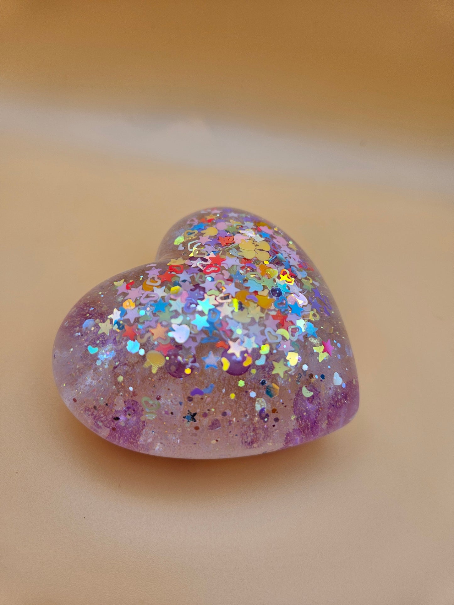 Resin heart ornament/floral, pearl gemstone paperweight/new home job/anniversary/birthday gift/romantic unique gift/mum sister gran