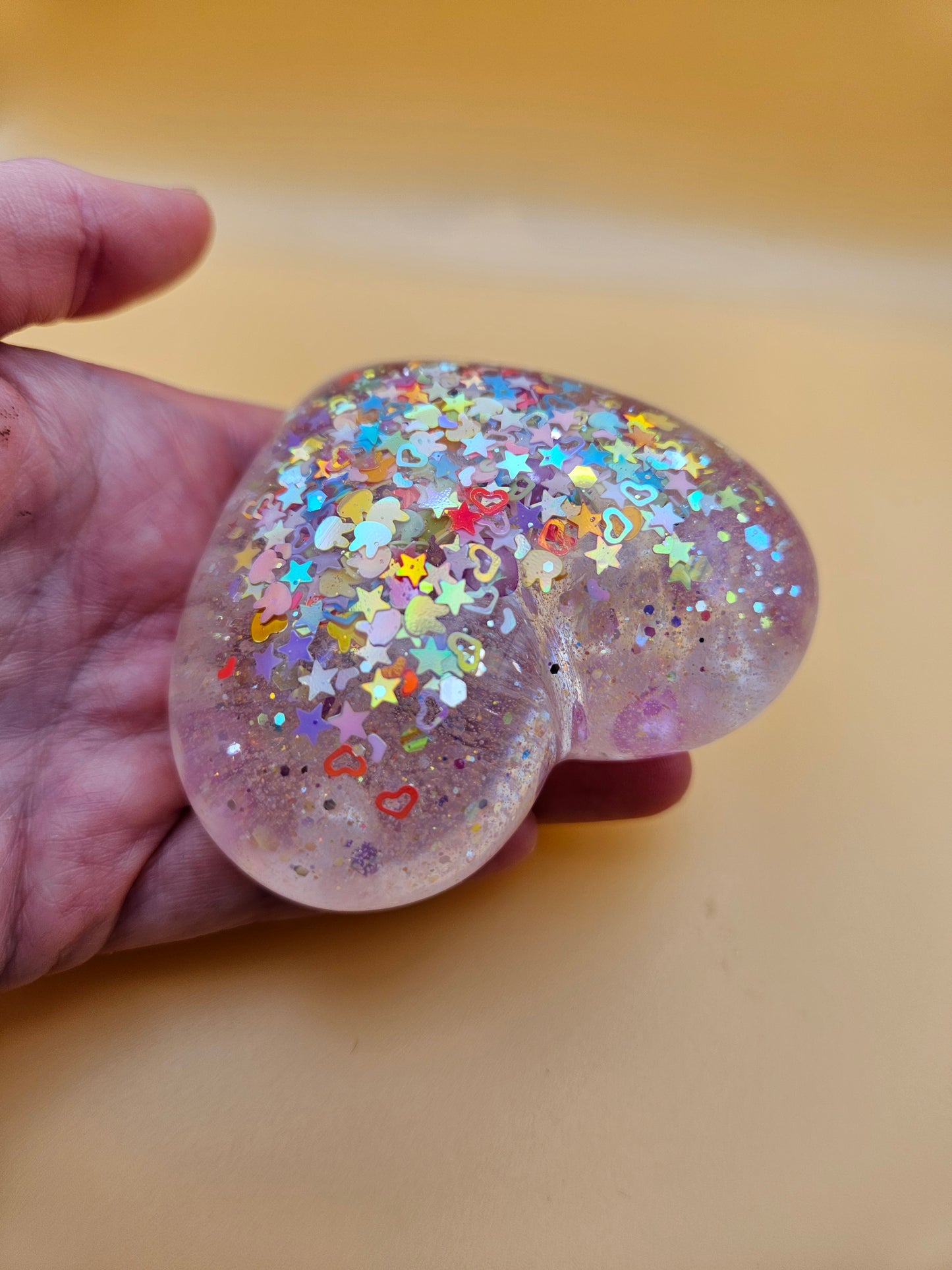 Resin heart ornament/floral, pearl gemstone paperweight/new home job/anniversary/birthday gift/romantic unique gift/mum sister gran
