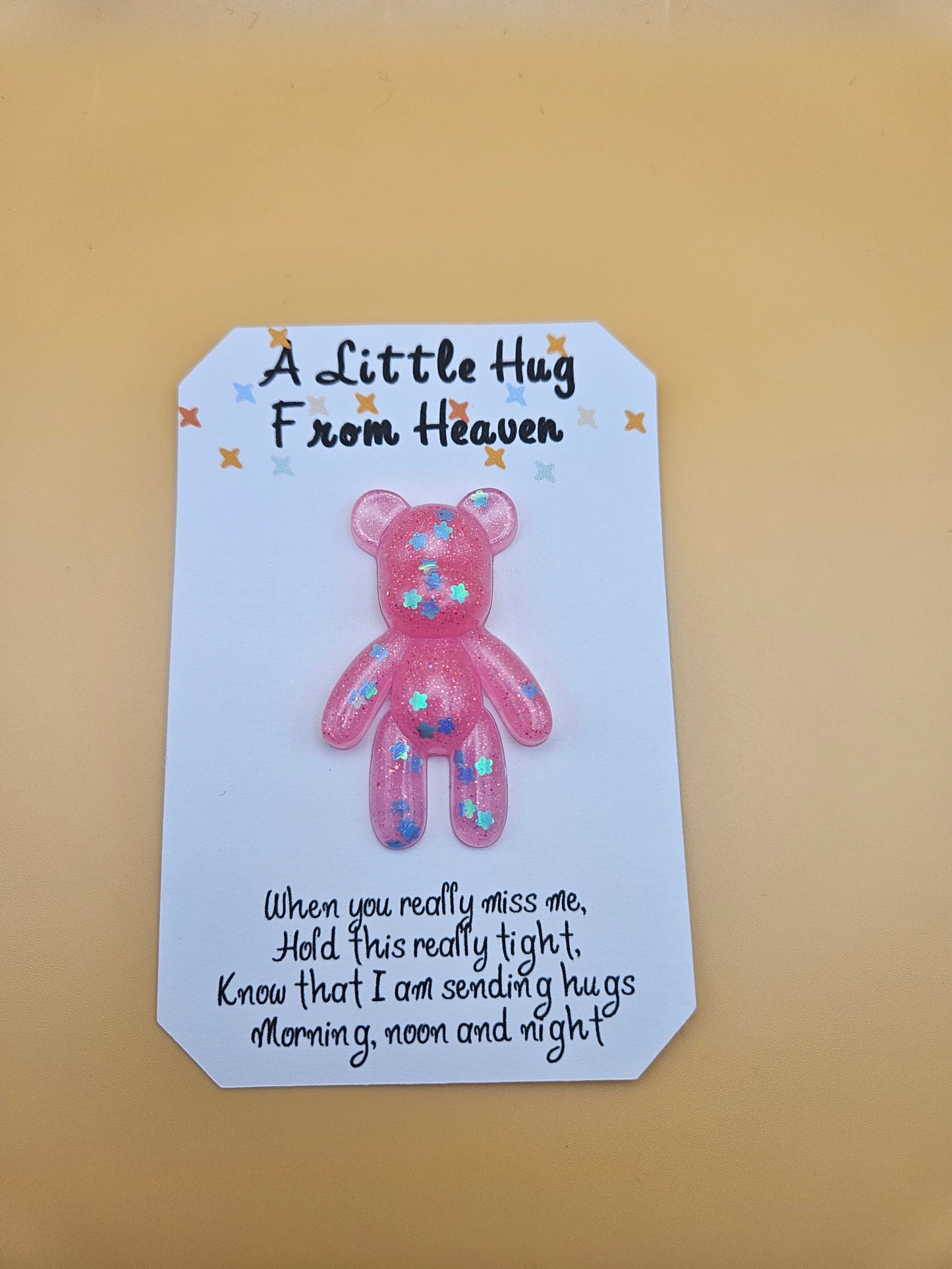 Made to Order Personalised Bear/Pocket Hug from Heaven/Resin bear with Memorial Keepsake/ Thoughtful Gift for Loss of a Loved one