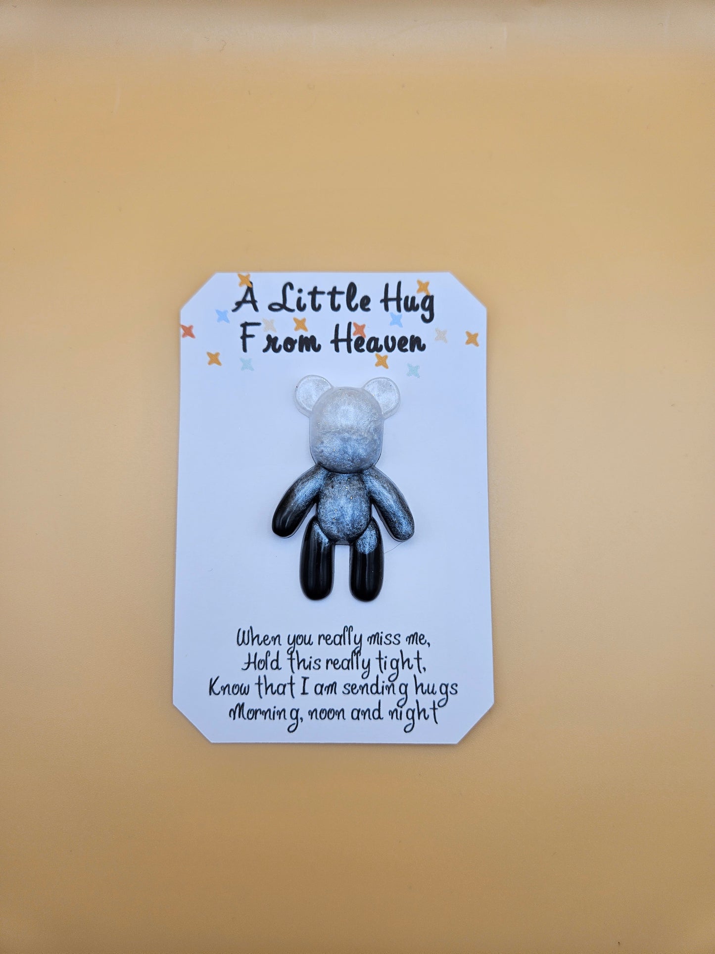 Made to Order Personalised Bear/Pocket Hug from Heaven/Resin bear with Memorial Keepsake/ Thoughtful Gift for Loss of a Loved one