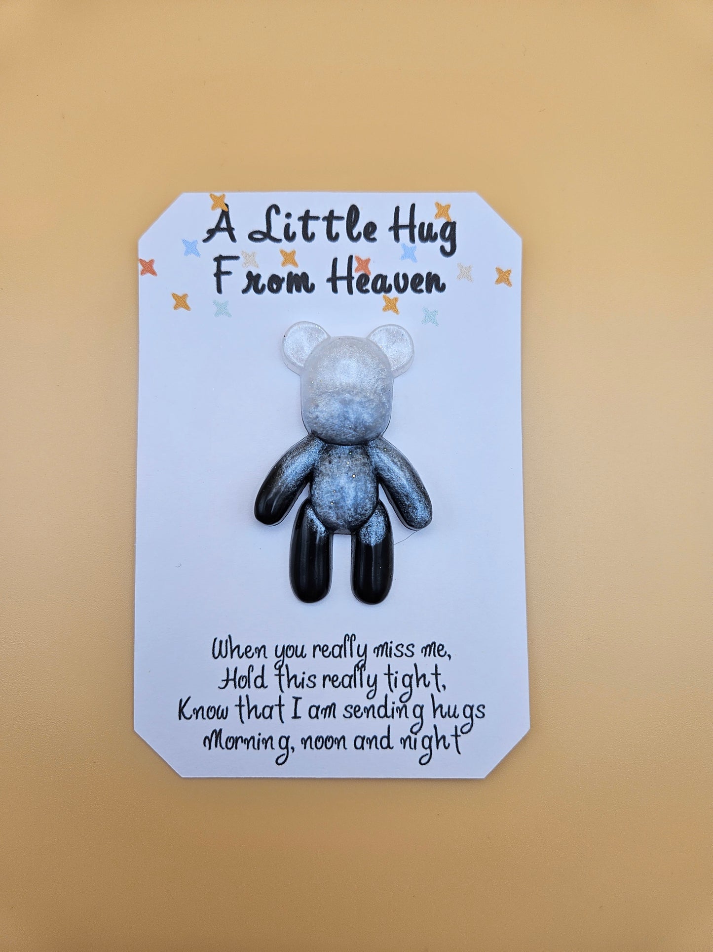Made to Order Personalised Bear/Pocket Hug from Heaven/Resin bear with Memorial Keepsake/ Thoughtful Gift for Loss of a Loved one