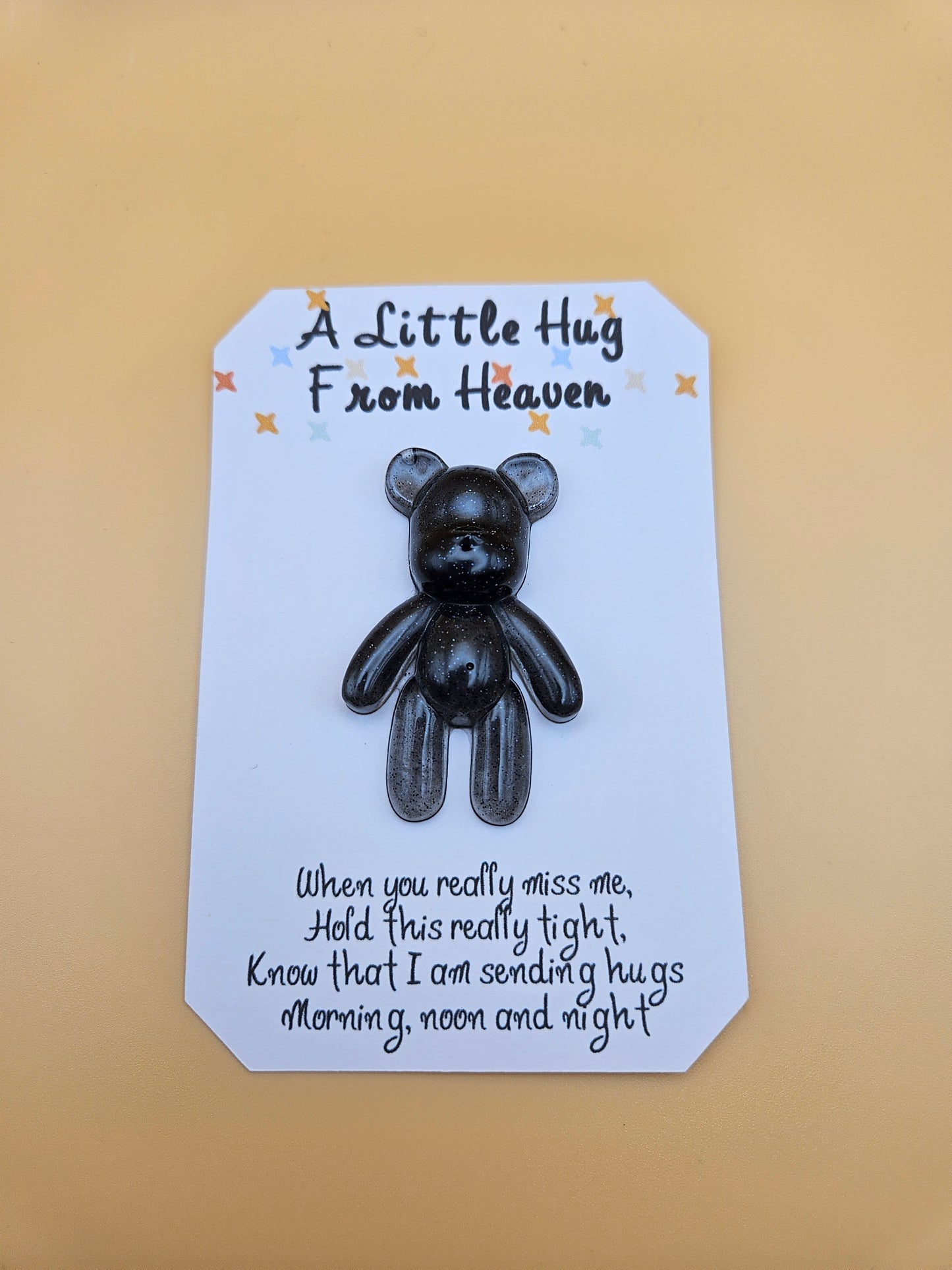 Made to Order Personalised Bear/Pocket Hug from Heaven/Resin bear with Memorial Keepsake/ Thoughtful Gift for Loss of a Loved one