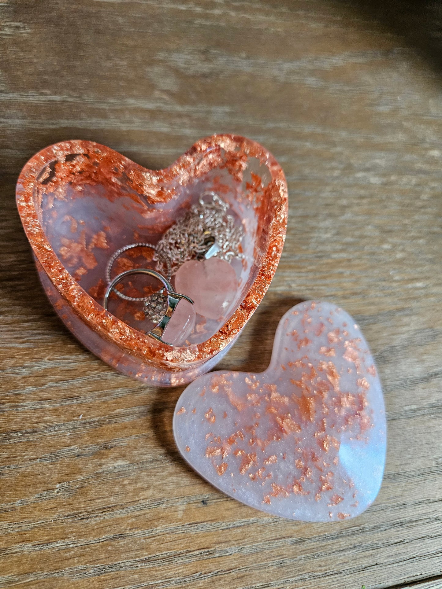 Marble Effect Rose Gold/White Heart Trinket/Jewellery Box/ Stylish Unique Original Birthday Gift Mum Gran Friend Girlfriend