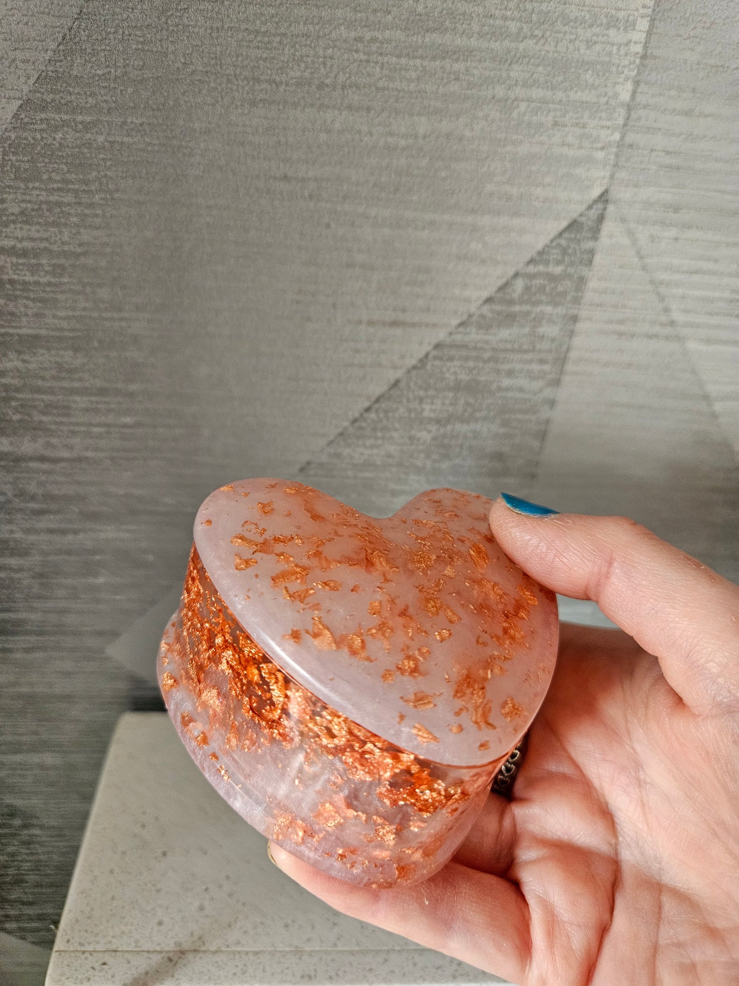 Marble Effect Rose Gold/White Heart Trinket/Jewellery Box/ Stylish Unique Original Birthday Gift Mum Gran Friend Girlfriend