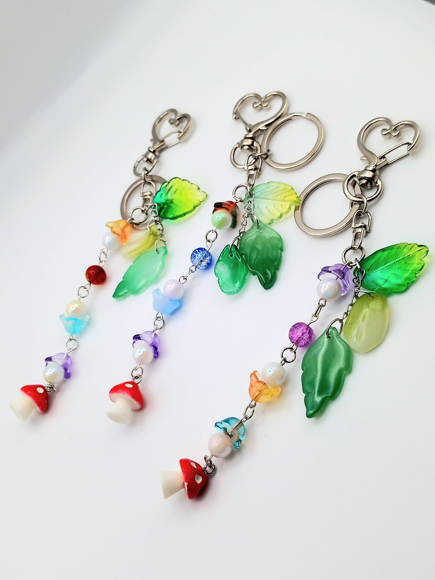 Glass Mushroom/Cherry Bag Charms