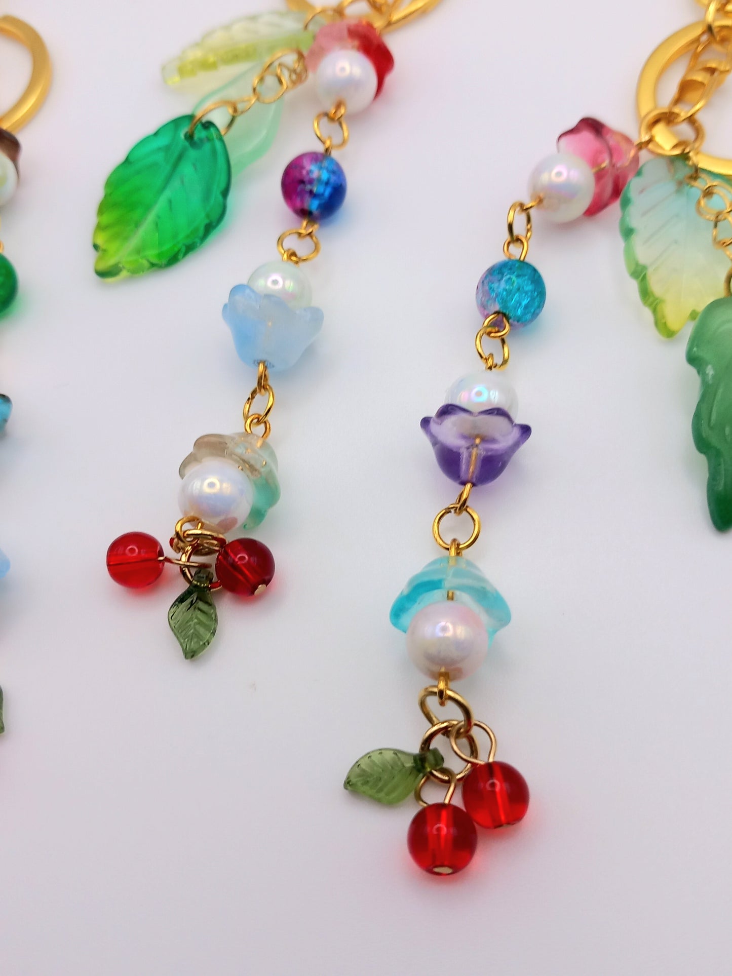 Glass Mushroom/Cherry Bag Charms