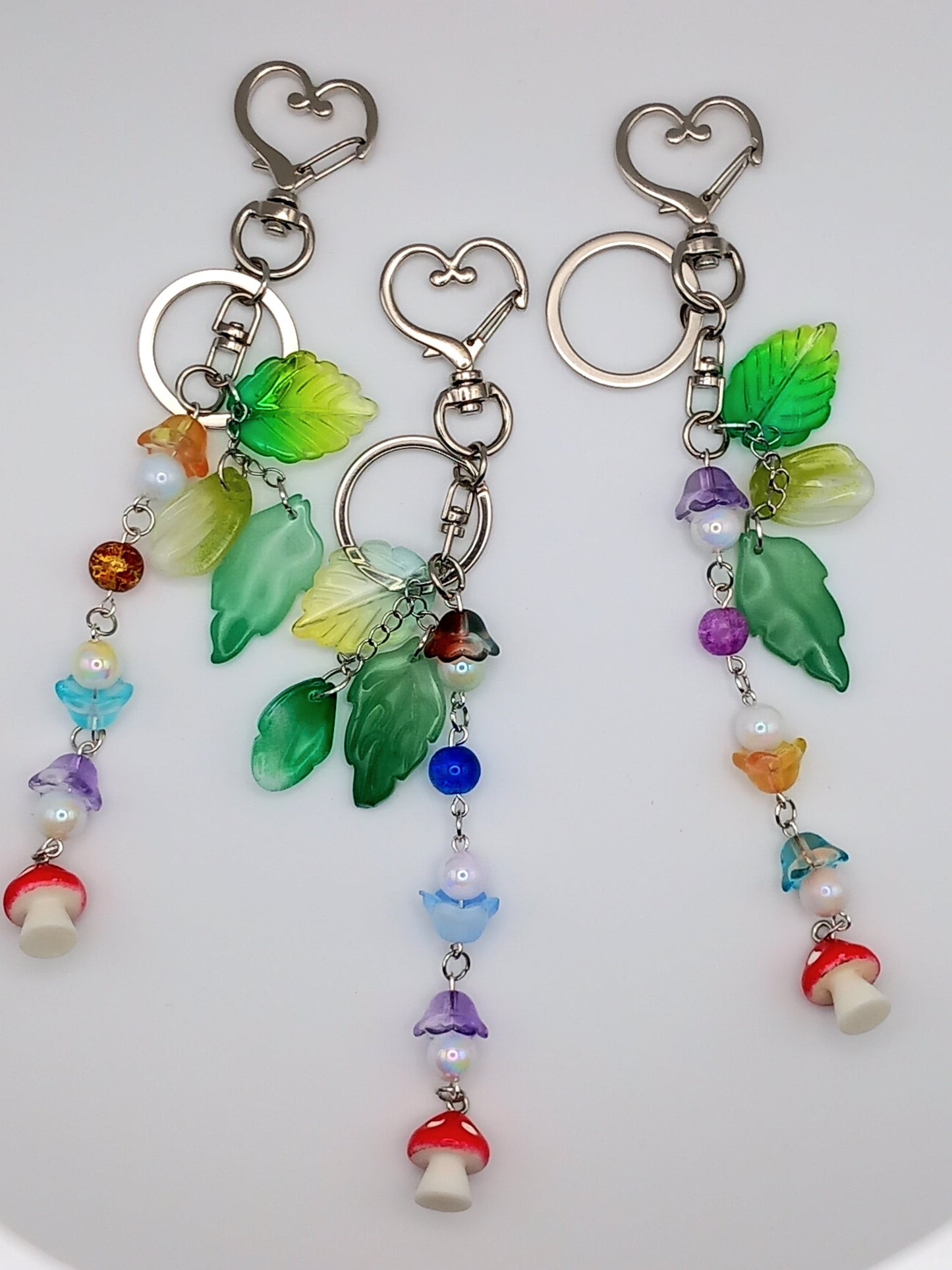 Glass Mushroom/Cherry Bag Charms