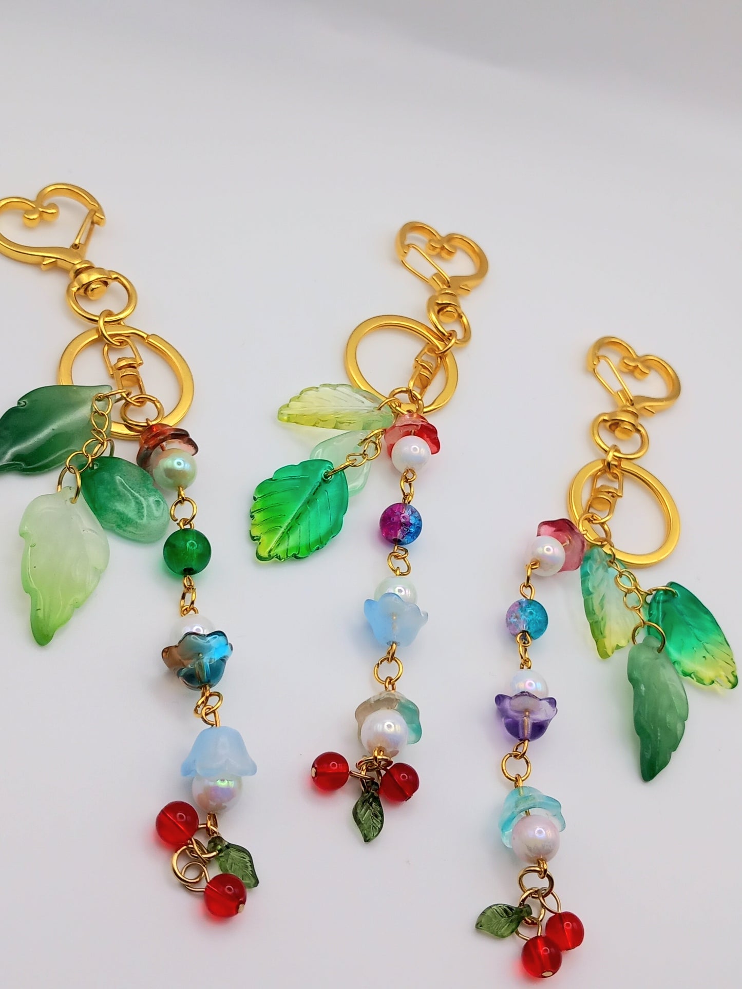 Glass Mushroom/Cherry Bag Charms