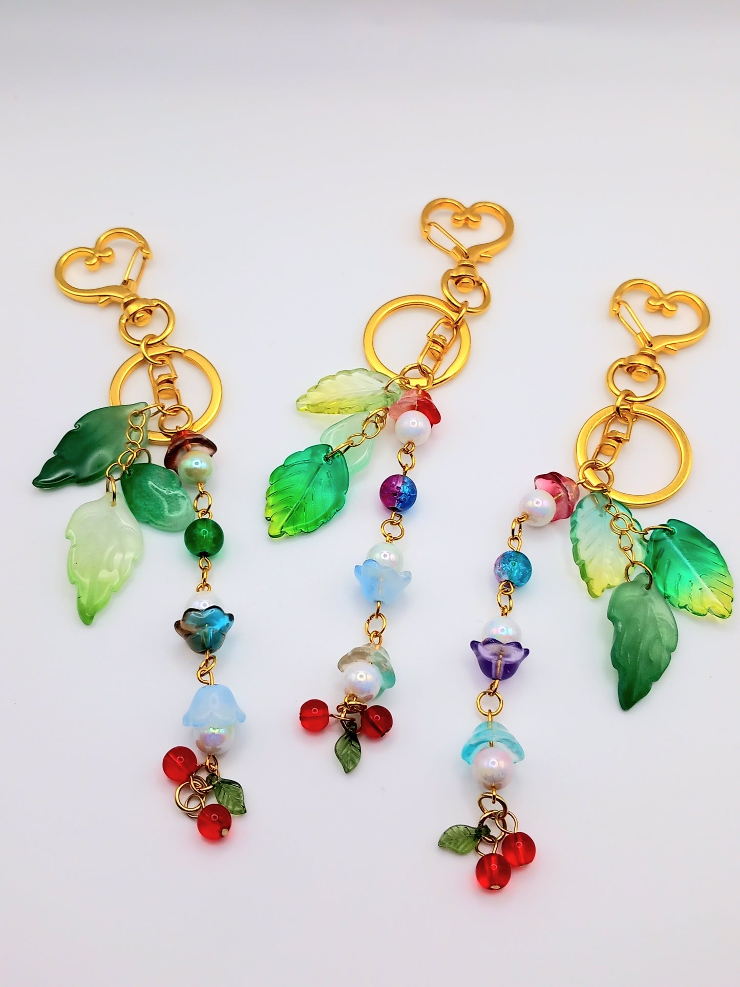 Glass Mushroom/Cherry Bag Charms