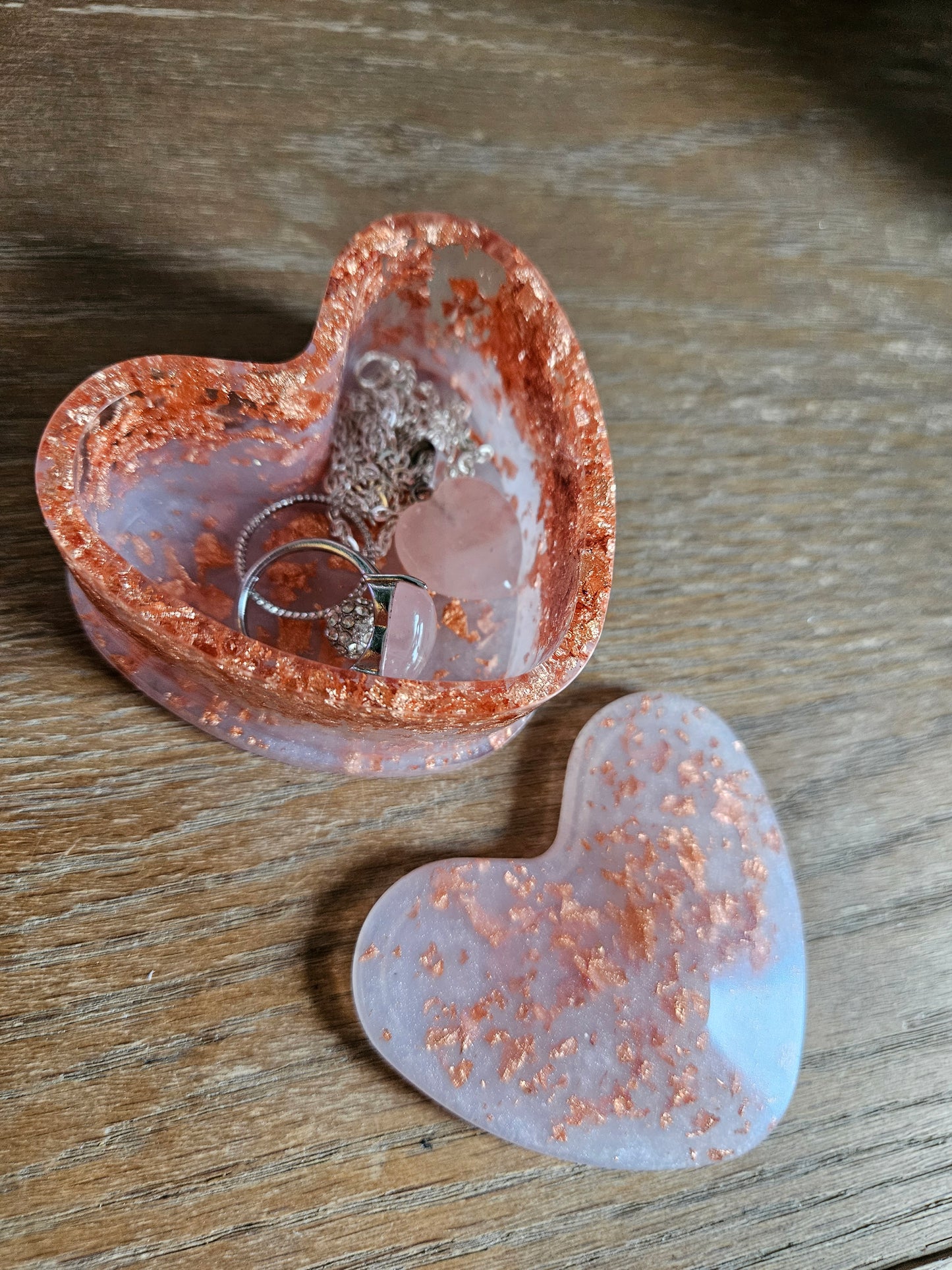 Marble Effect Rose Gold/White Heart Trinket/Jewellery Box/ Stylish Unique Original Birthday Gift Mum Gran Friend Girlfriend