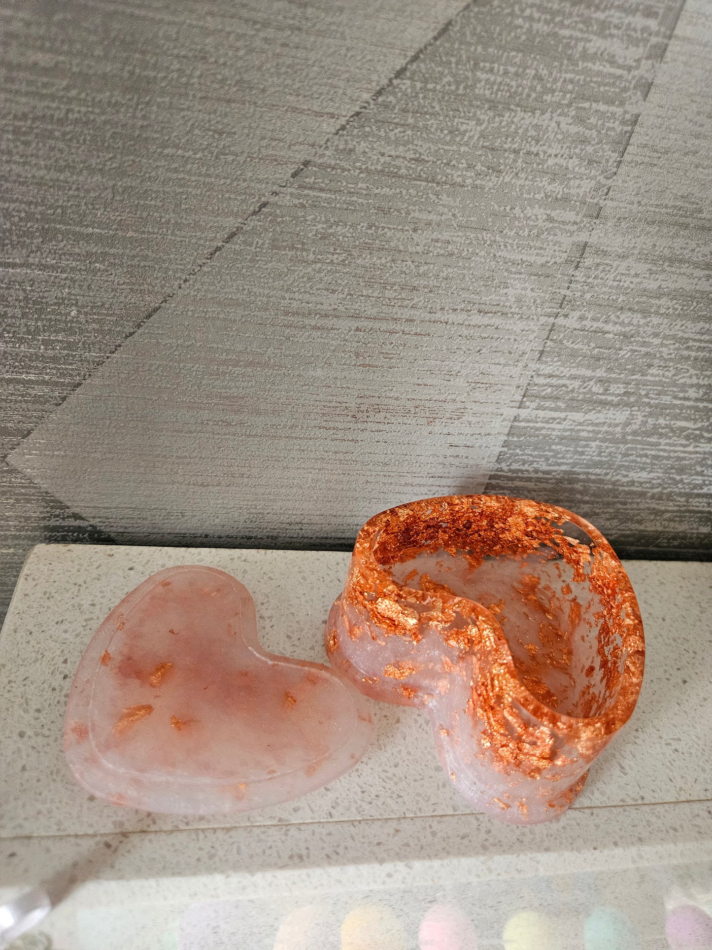 Marble Effect Rose Gold/White Heart Trinket/Jewellery Box/ Stylish Unique Original Birthday Gift Mum Gran Friend Girlfriend