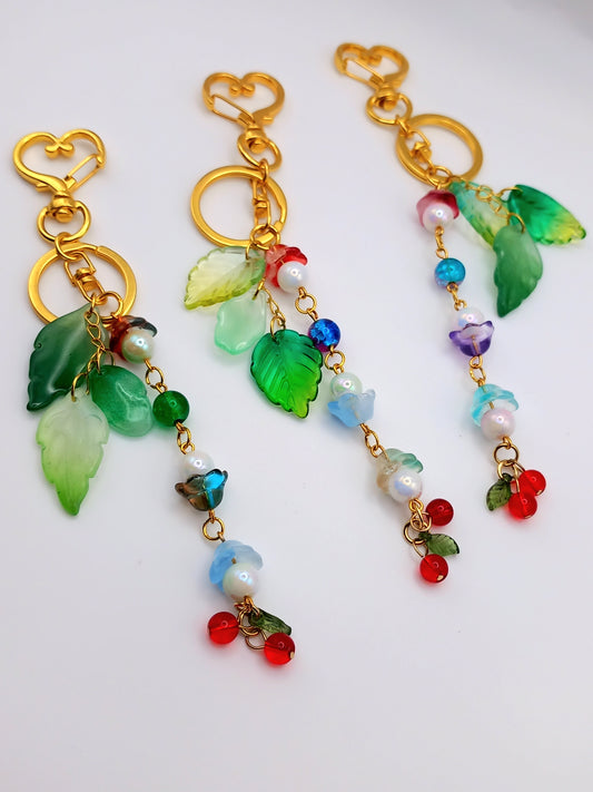 Glass Mushroom/Cherry Bag Charms