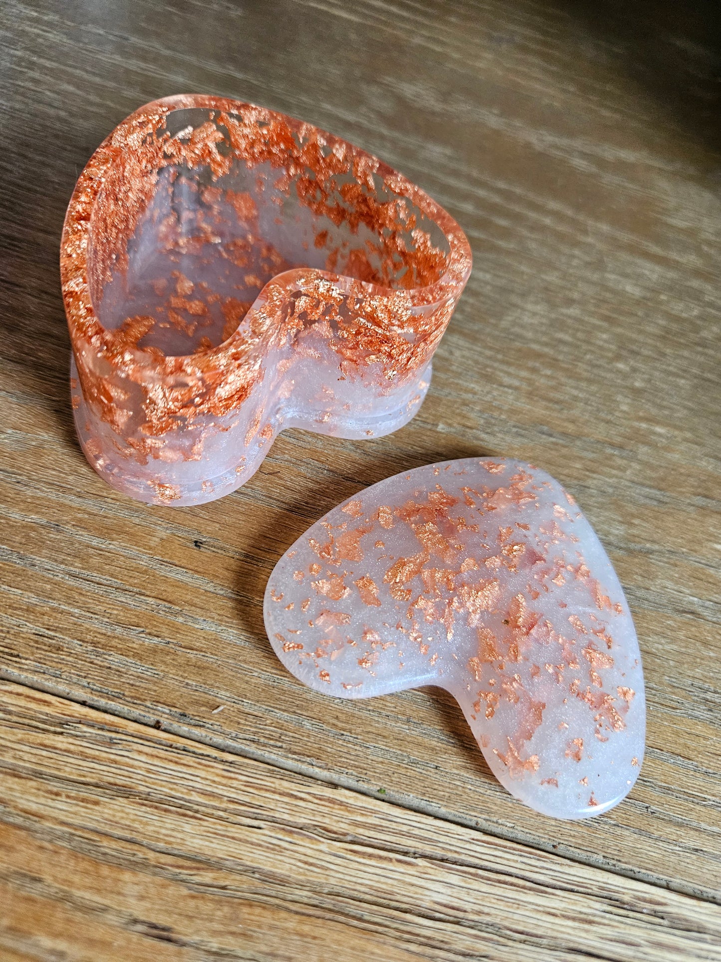 Marble Effect Rose Gold/White Heart Trinket/Jewellery Box/ Stylish Unique Original Birthday Gift Mum Gran Friend Girlfriend