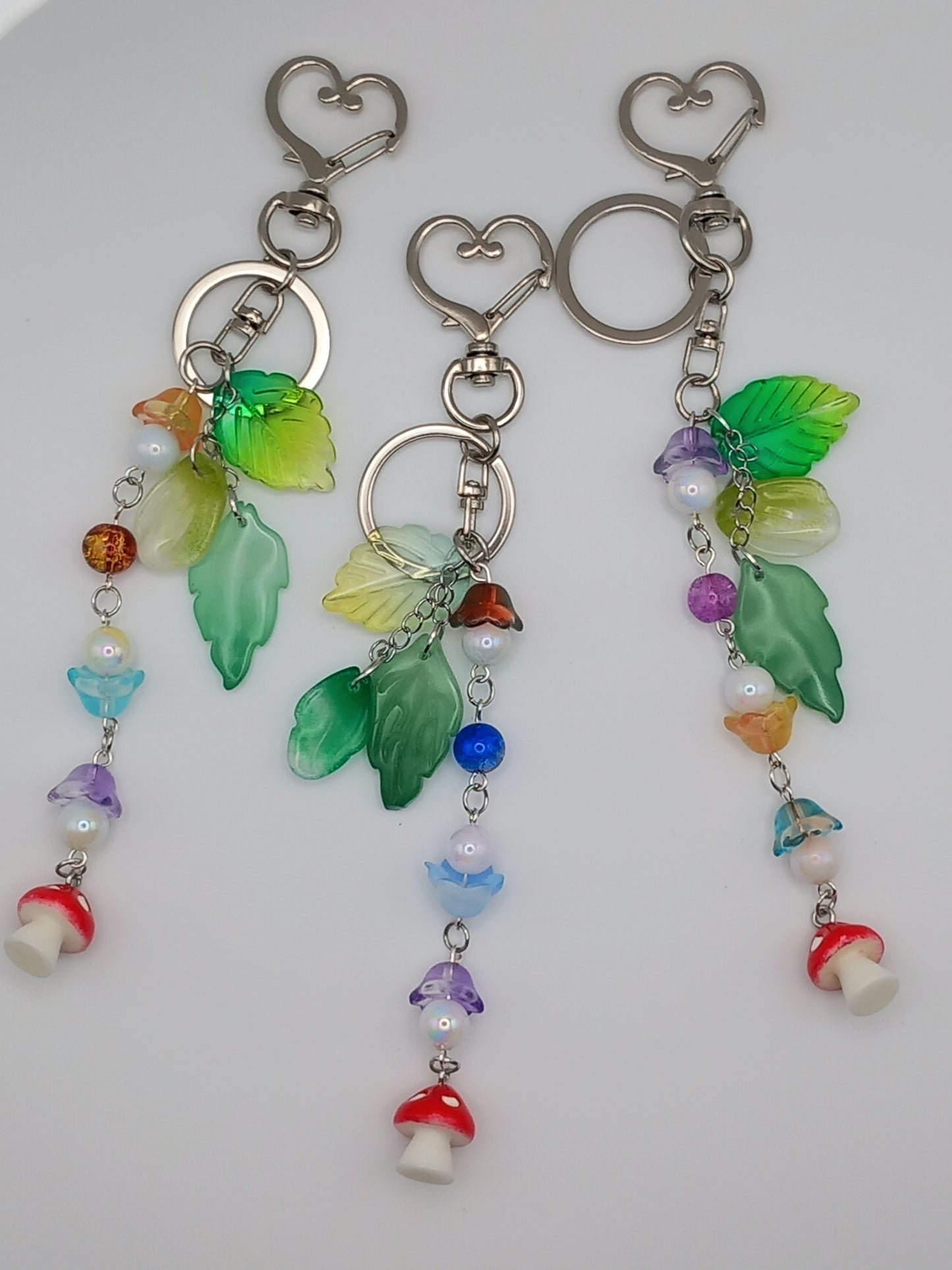 Glass Mushroom/Cherry Bag Charms