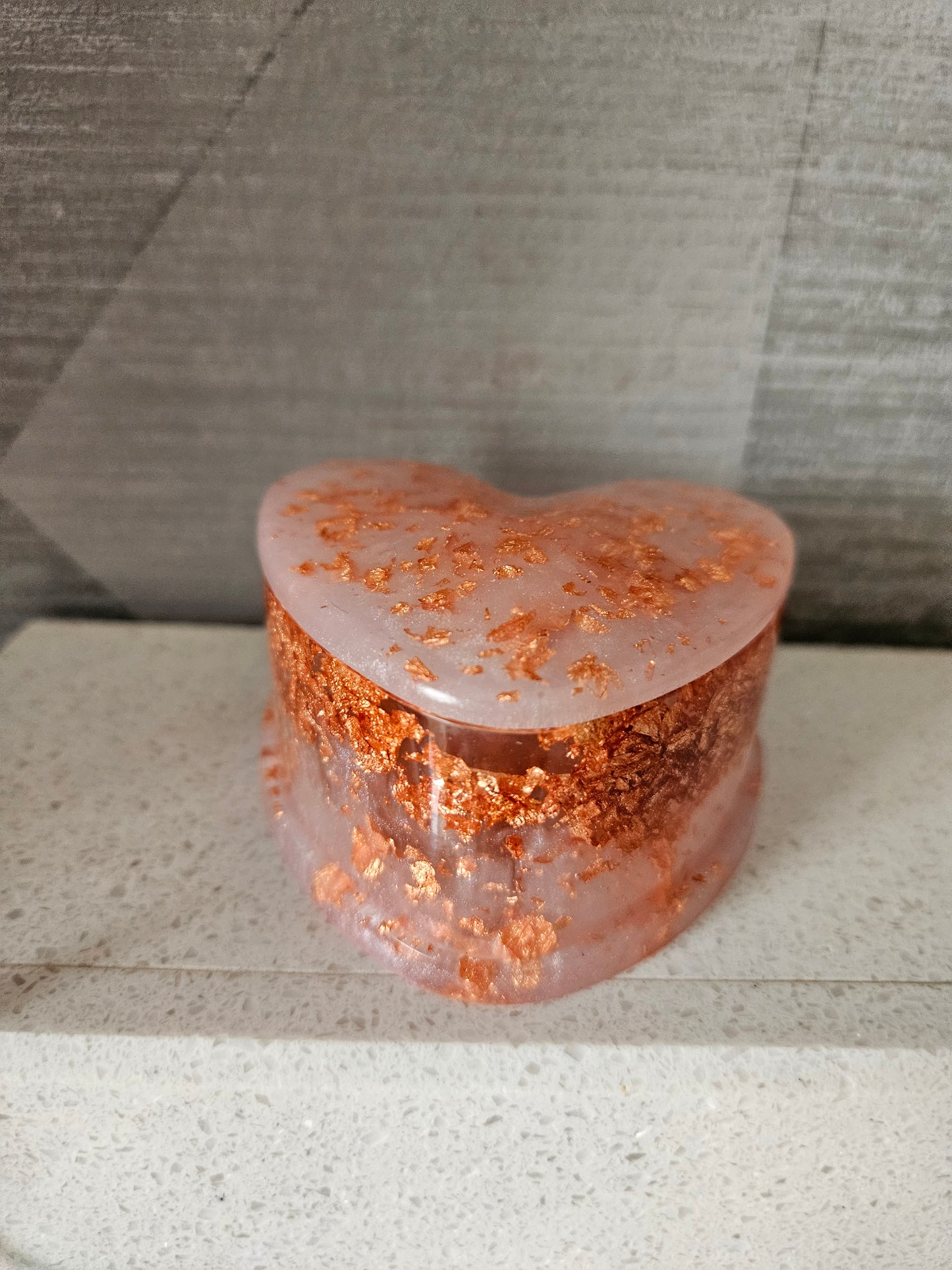 Marble Effect Rose Gold/White Heart Trinket/Jewellery Box/ Stylish Unique Original Birthday Gift Mum Gran Friend Girlfriend