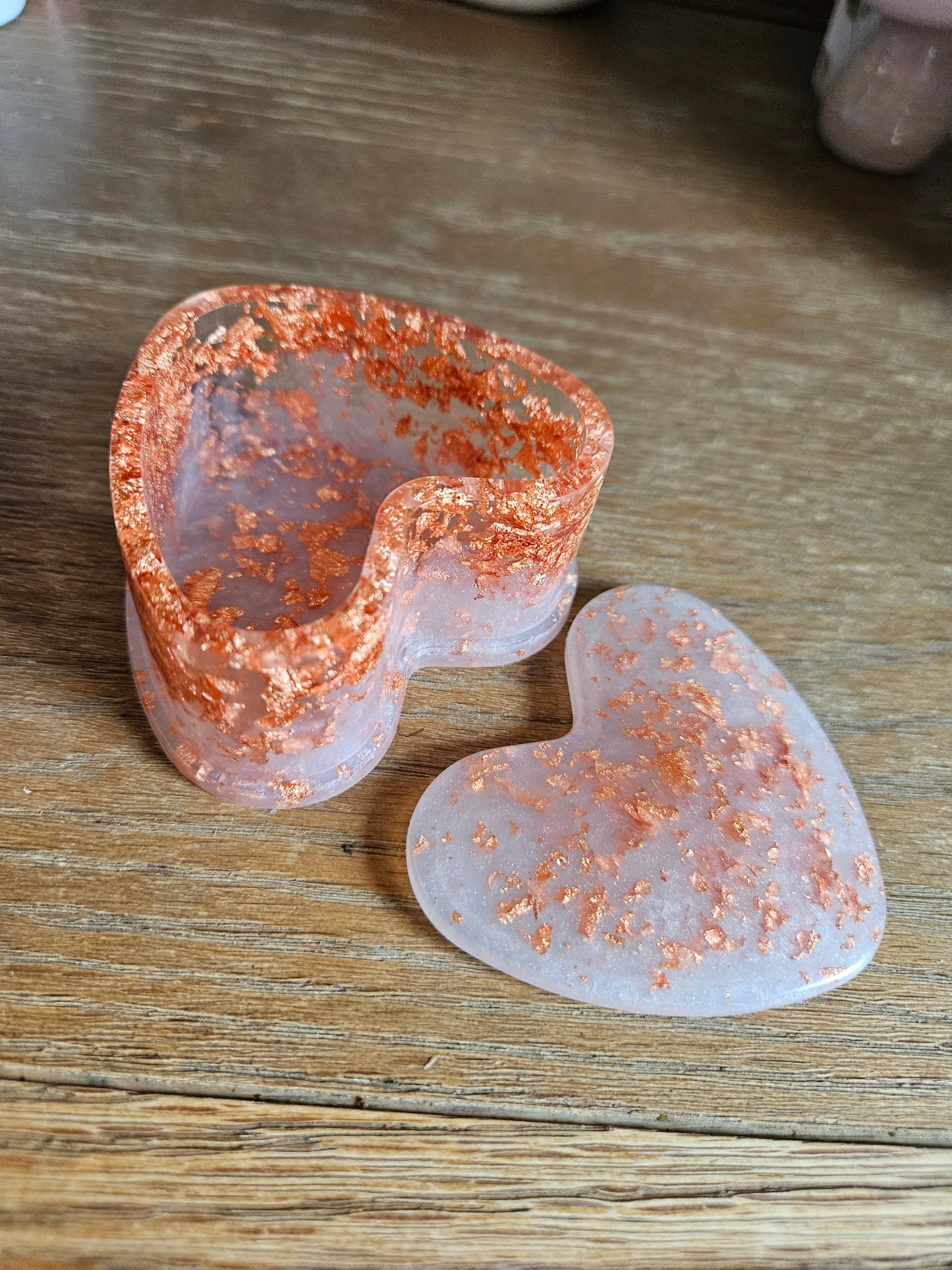 Marble Effect Rose Gold/White Heart Trinket/Jewellery Box/ Stylish Unique Original Birthday Gift Mum Gran Friend Girlfriend